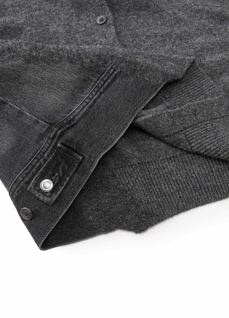 Cardigan / JNBY Wool Yak Blend Denim Patchwork