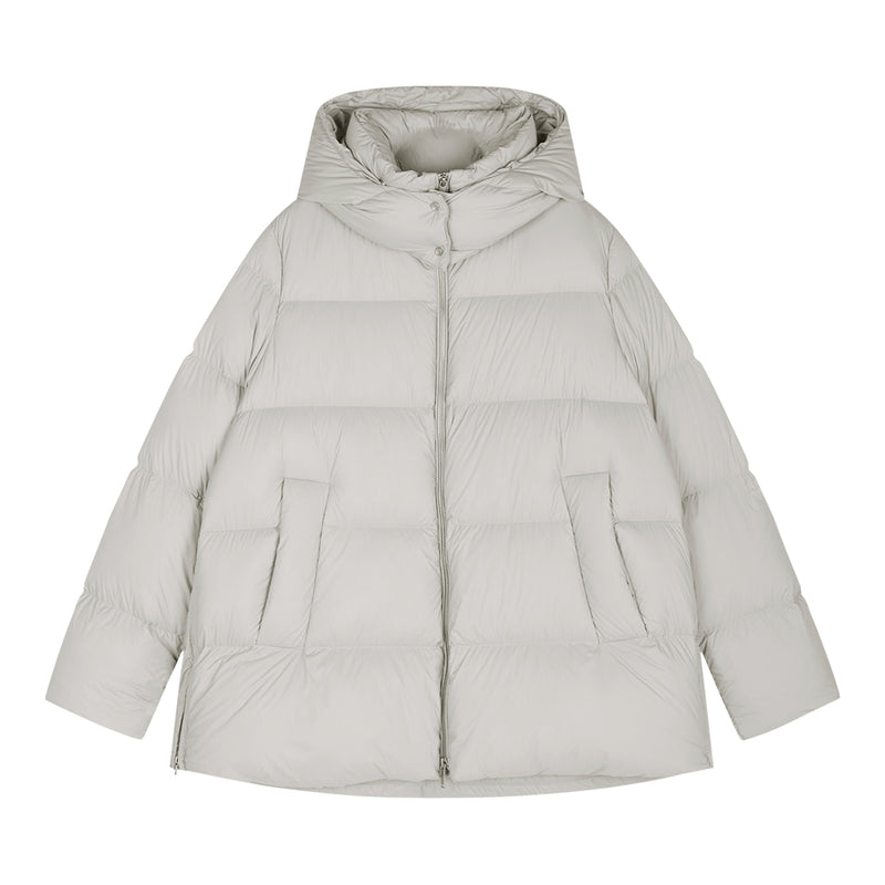 Coat / JNBY A-Line Down Puffer Jacket with Detachable Hood