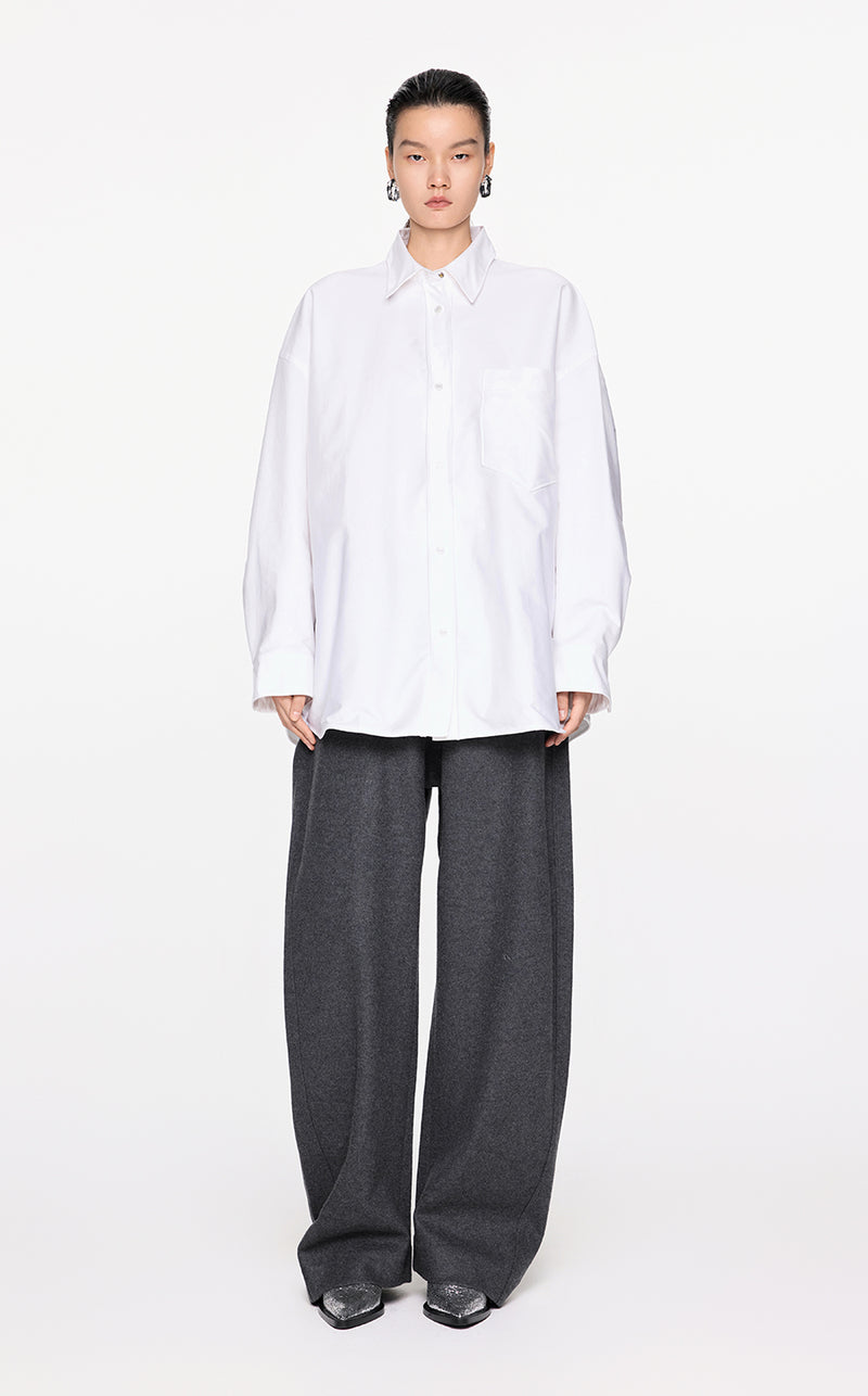 Pants / JNBY Elasticated-Waist Wool Track Pants Grey