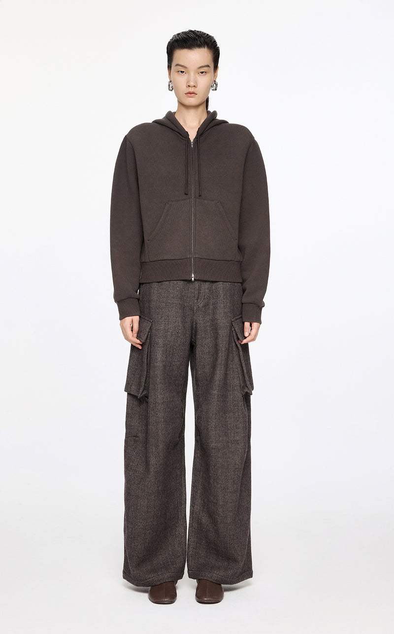 Sweatshirt / JNBY Relaxed Wool-Blend Hoodie Green