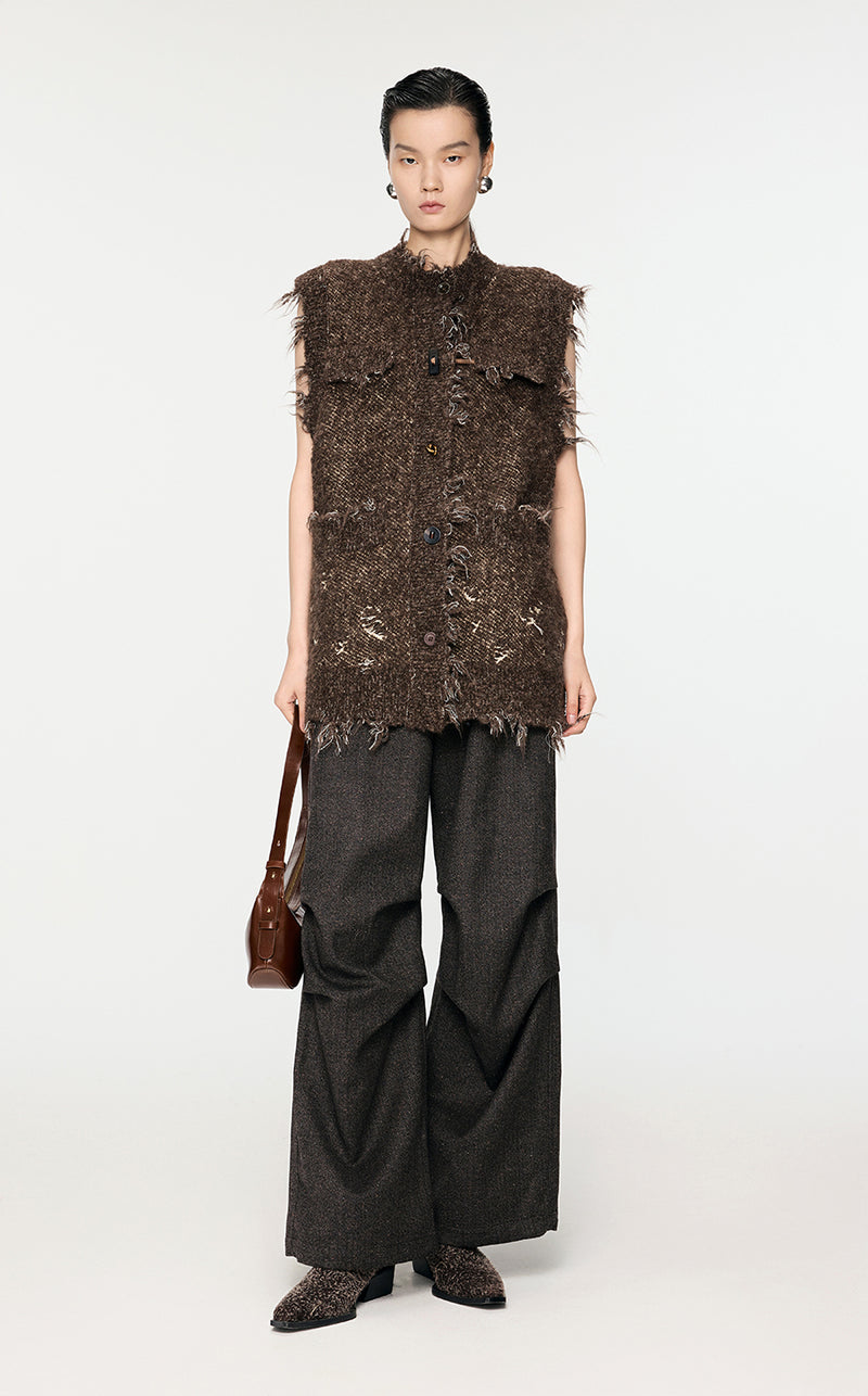 Vest / JNBY Distressed Knitted Vest Brown