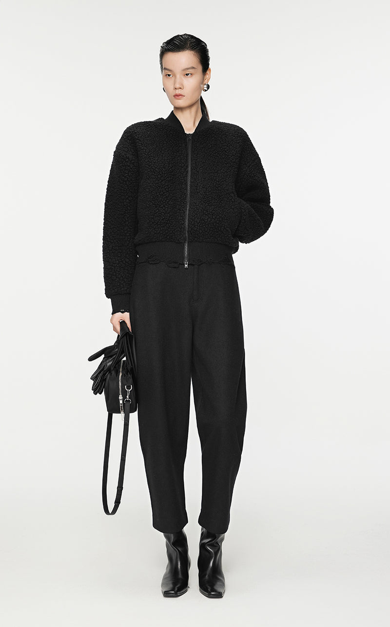 Coat / JNBY Wool-Blend Eco-Friendly Coat Black
