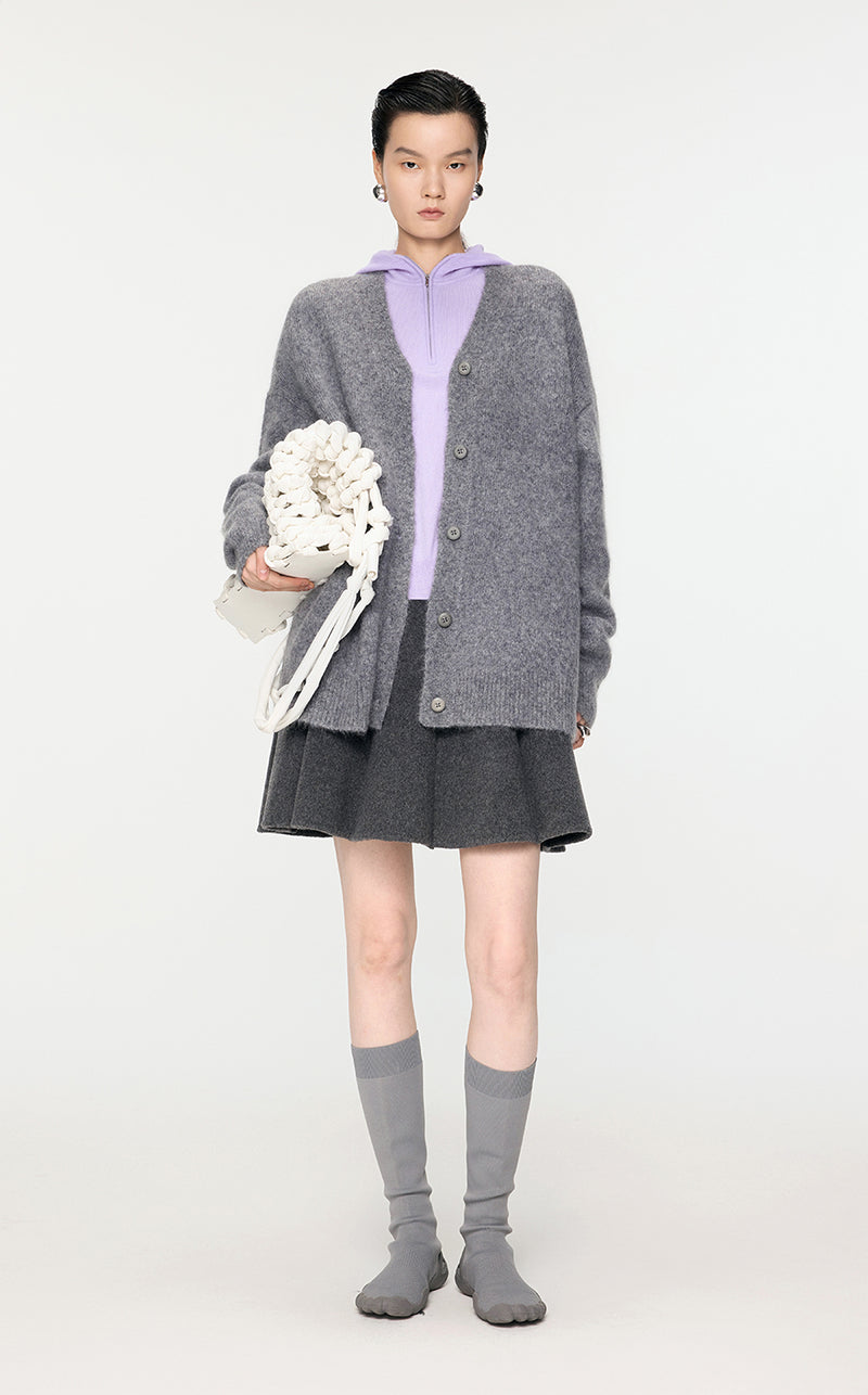 Sweater / JNBY Oversize Alpaca-Mohair Cardigan Grey
