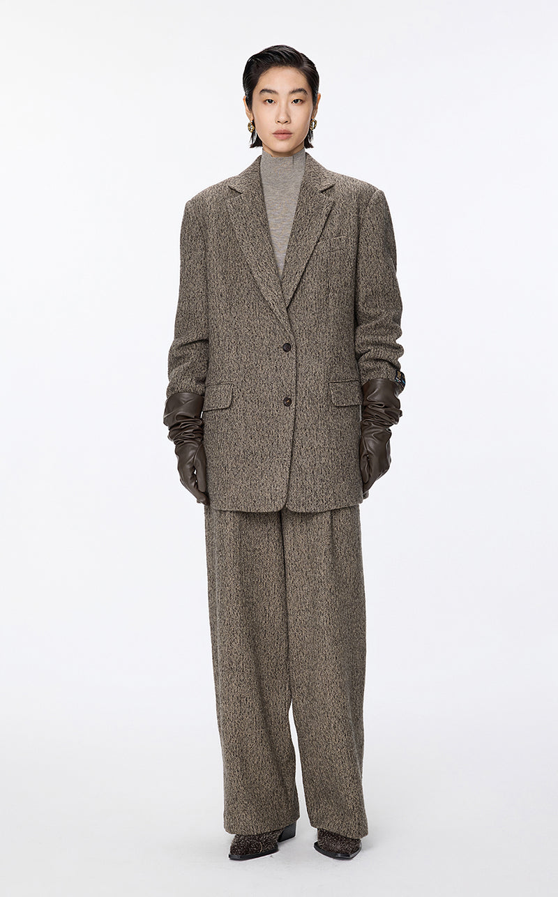 Blazer / JNBY Italian Wool Herringbone Blazer Khaki