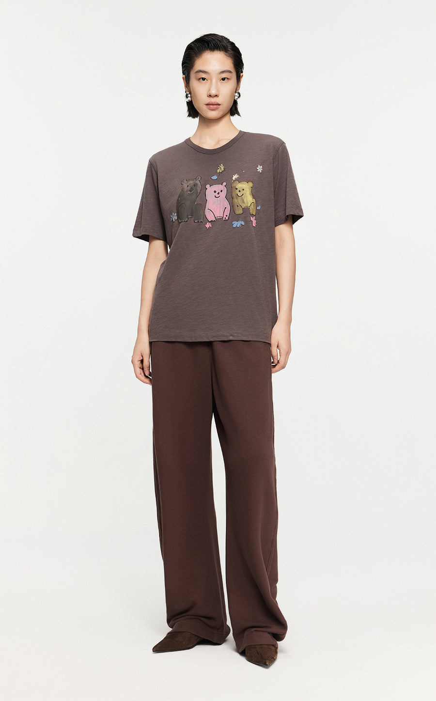T-shirt /JNBY Fashionable Short-sleeved T-shirt Brown