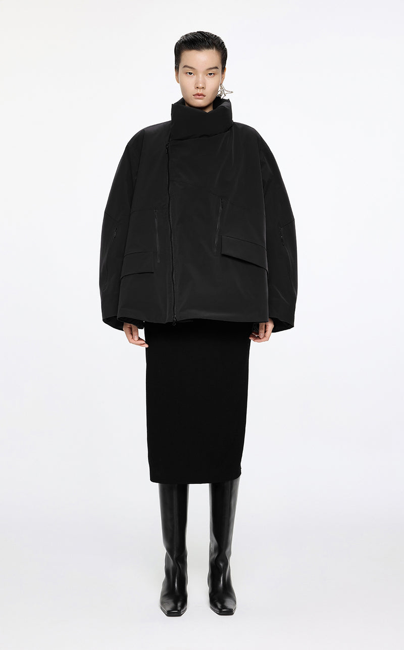 Coat / JNBY Irregular Windproof Down Jacket Black