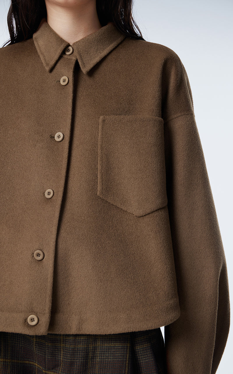 Coat / JNBY Wool-blend Cashmere Cropped Jacket