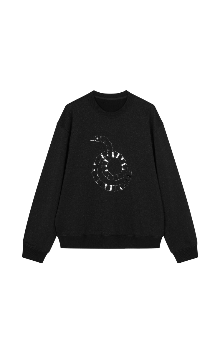 Sweatshirt / JNBY Embellished Snake Metallic Sweatshirt