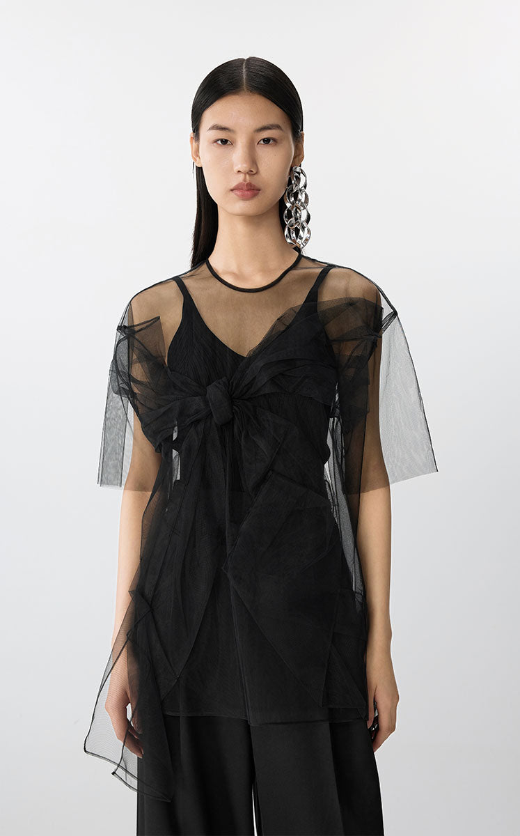 T-shirt / JNBY Mesh Butterfly Bow Tee