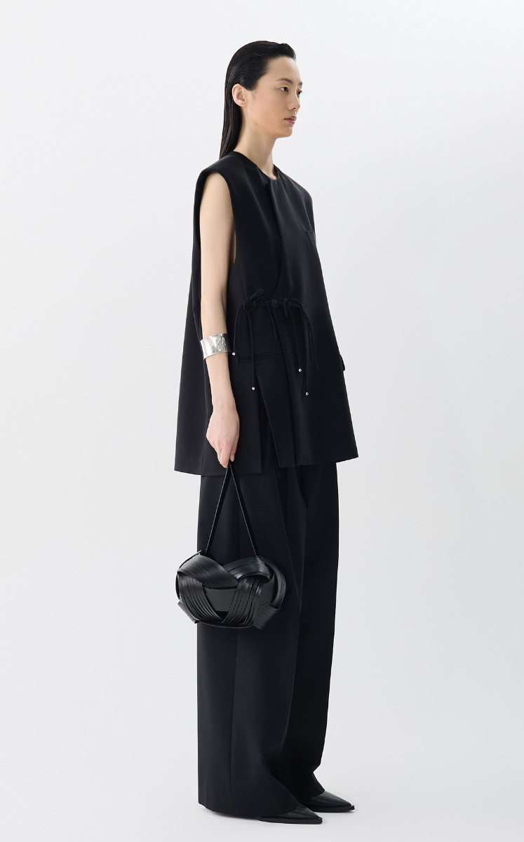 Vest / JNBY Wool-Silk Twist Detail Midi Vest
