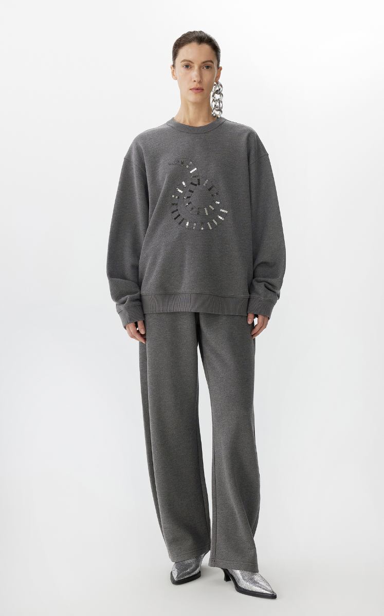 Sweatshirt / JNBY Embellished Snake Metallic Sweatshirt Mixed grey coffee