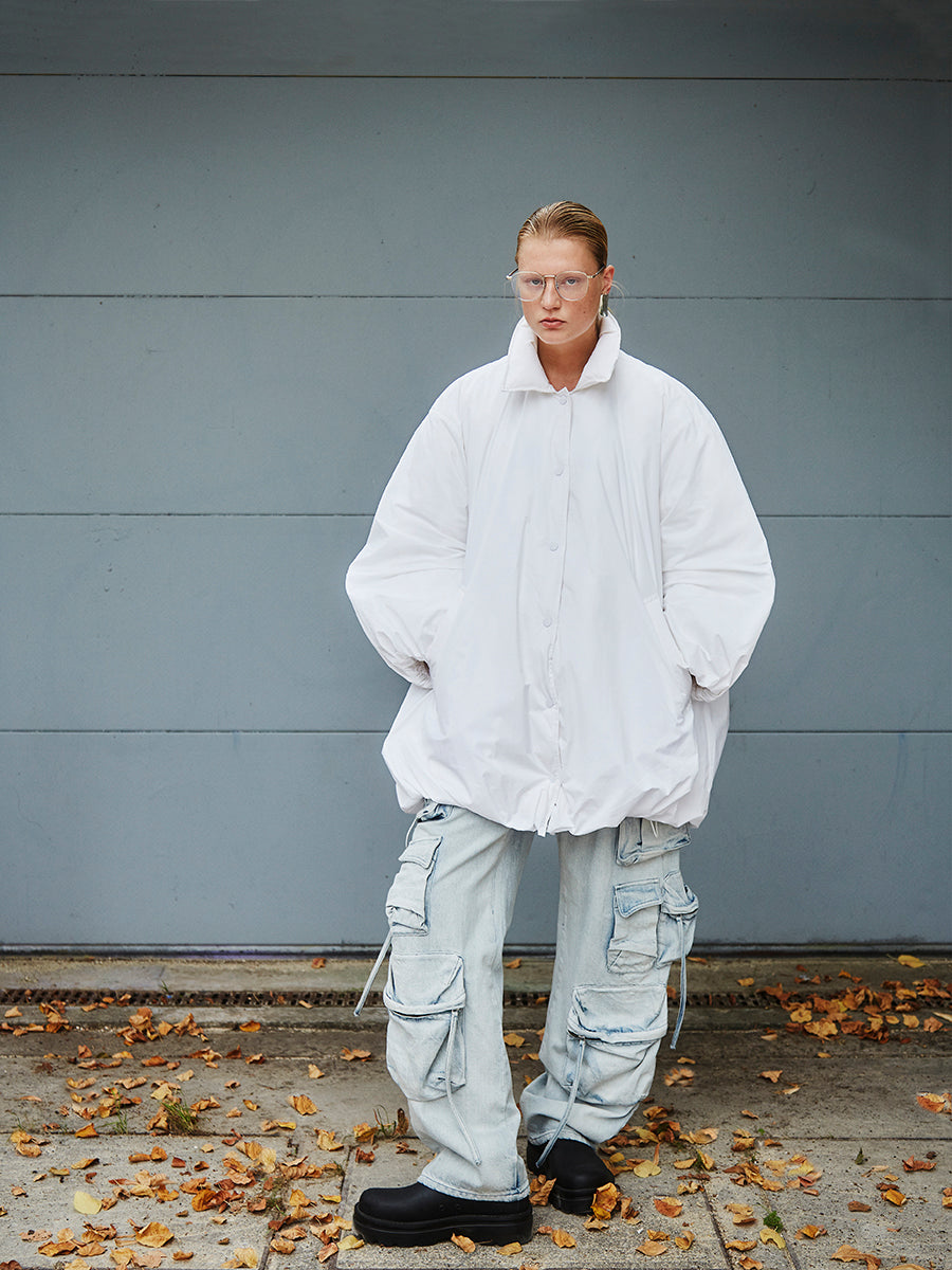 Coat / JNBY Oversize Bud-design Mid-length Down Coat White