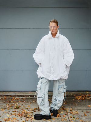Coat / JNBY Oversize Bud-design Mid-length Down Coat White
