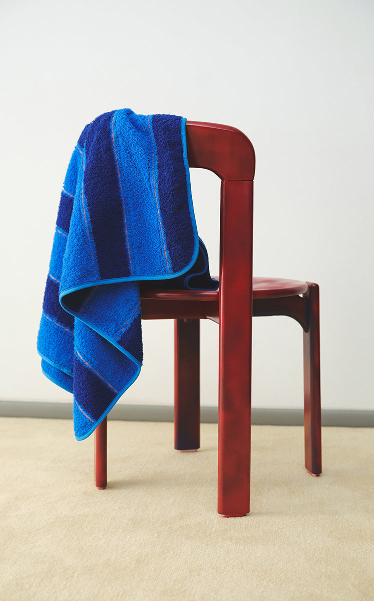 Bath Towels / JNBYHOME Color-Block Stripes Cotton Bath Towels Blue Black L