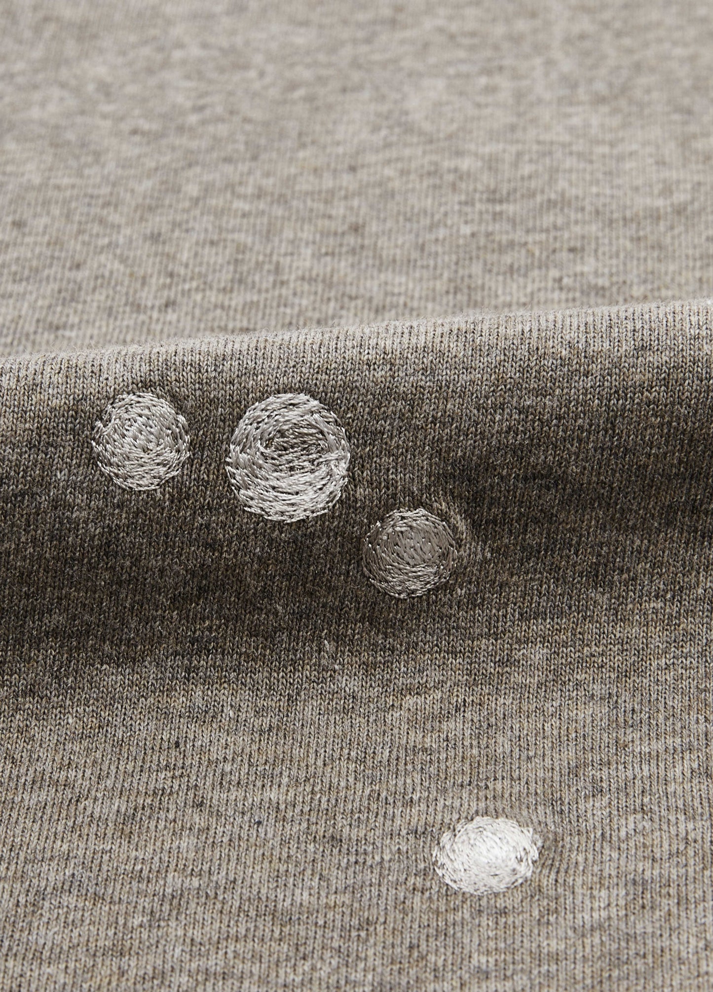 JNBY Cotton Pearl Embroidered Relaxed Tee - Khaki - [view] -1