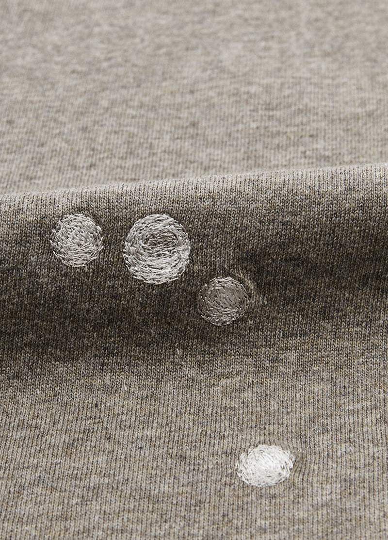 JNBY Cotton Pearl Embroidered Relaxed Tee - Khaki - [view] -1