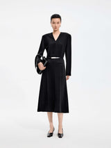 Dress / JNBY Acetate Blend S-Silhouette Long Sleeve Dress