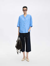 Shirt / JNBY Oversized Cotton Poplin V-Neck Top