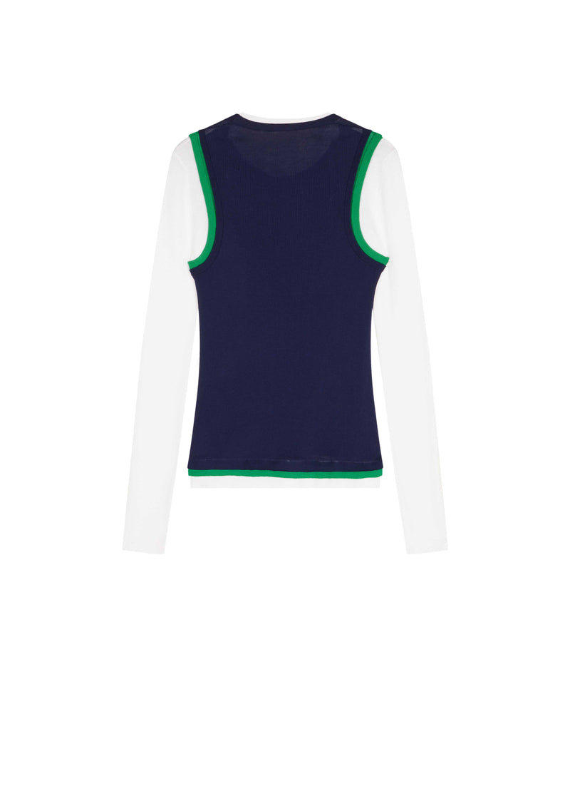 Sweater / JNBY Cotton Ribbed Knit Top