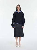 Sweater / JNBY Merino Wool Oversized Shirt Collar Pullover