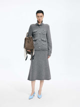 Cardigan / JNBY Wool Yak Blend Cropped Collared Sweater