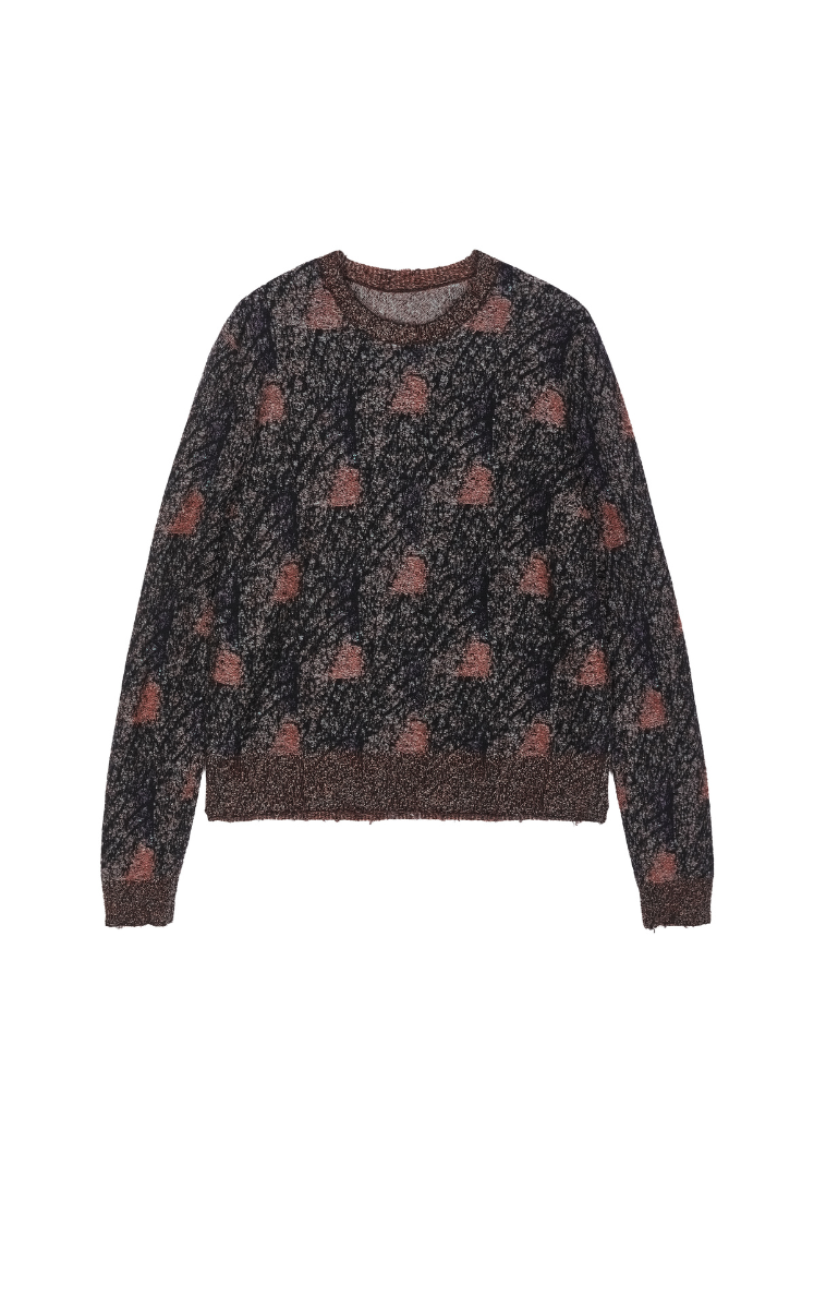 Sweater / JNBY Patterned Long-Sleeve Sweater Red Black