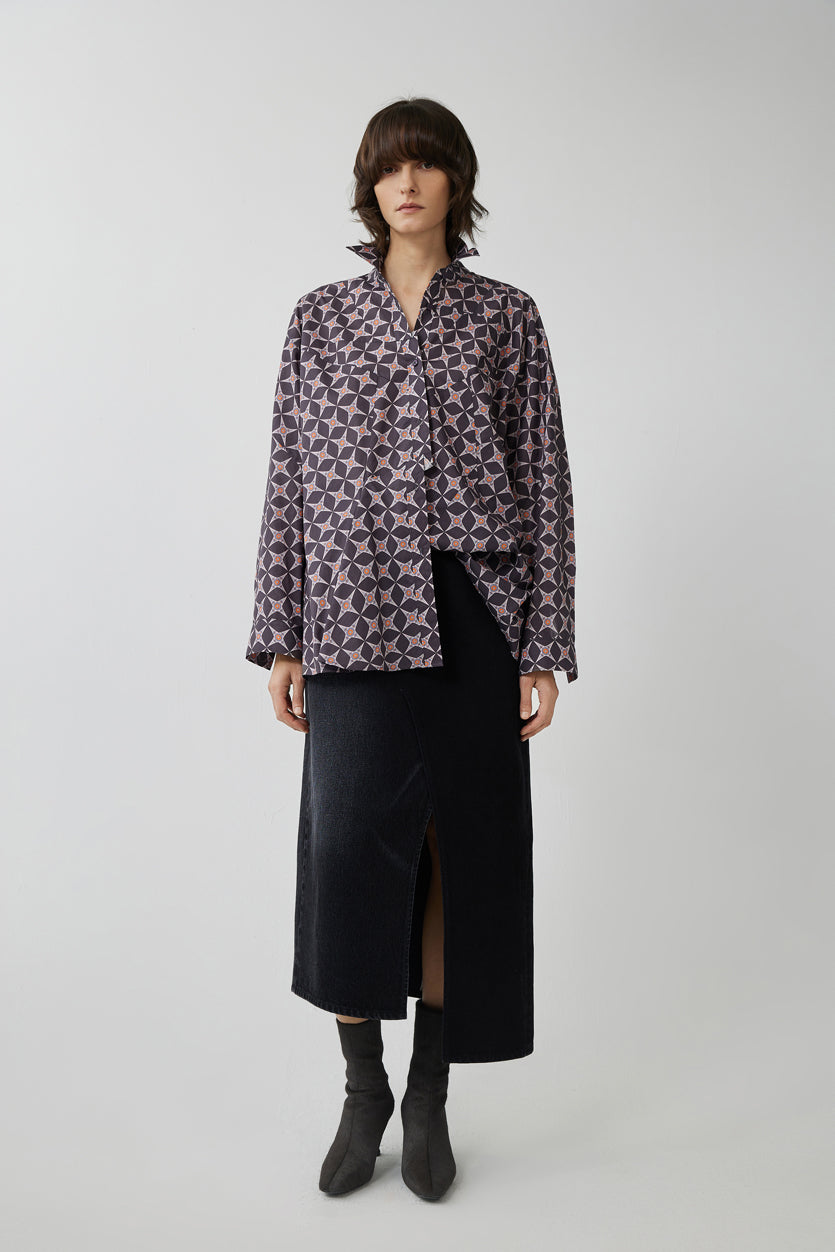 Shirt / JNBY Cotton Long-sleeved Shirt(100% cotton) Purple