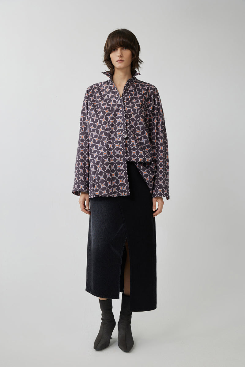 Shirt / JNBY Cotton Long-sleeved Shirt(100% cotton) Purple