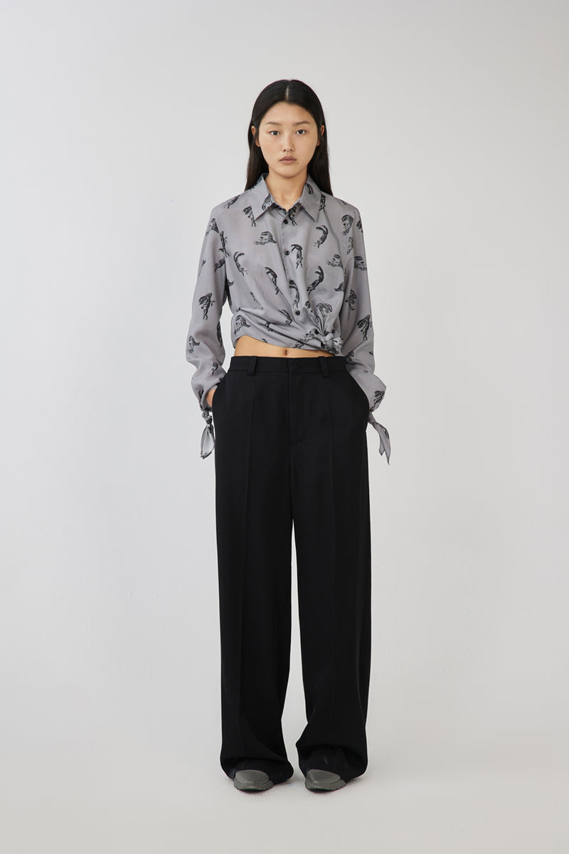 Shirt / JNBY Windblown Rabbit Silk Print Shirt(100% silk)