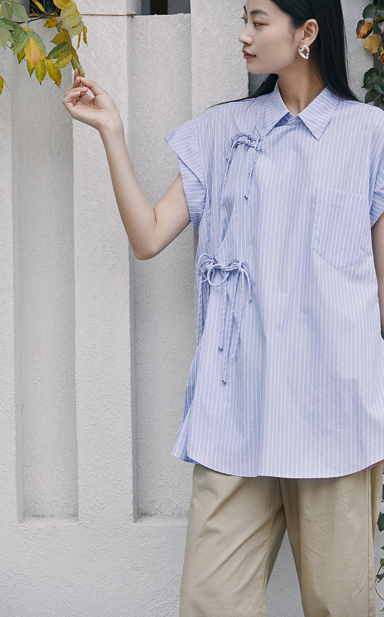 Shirt / JNBY Sleeveless Shirt with Chinese Button Closure