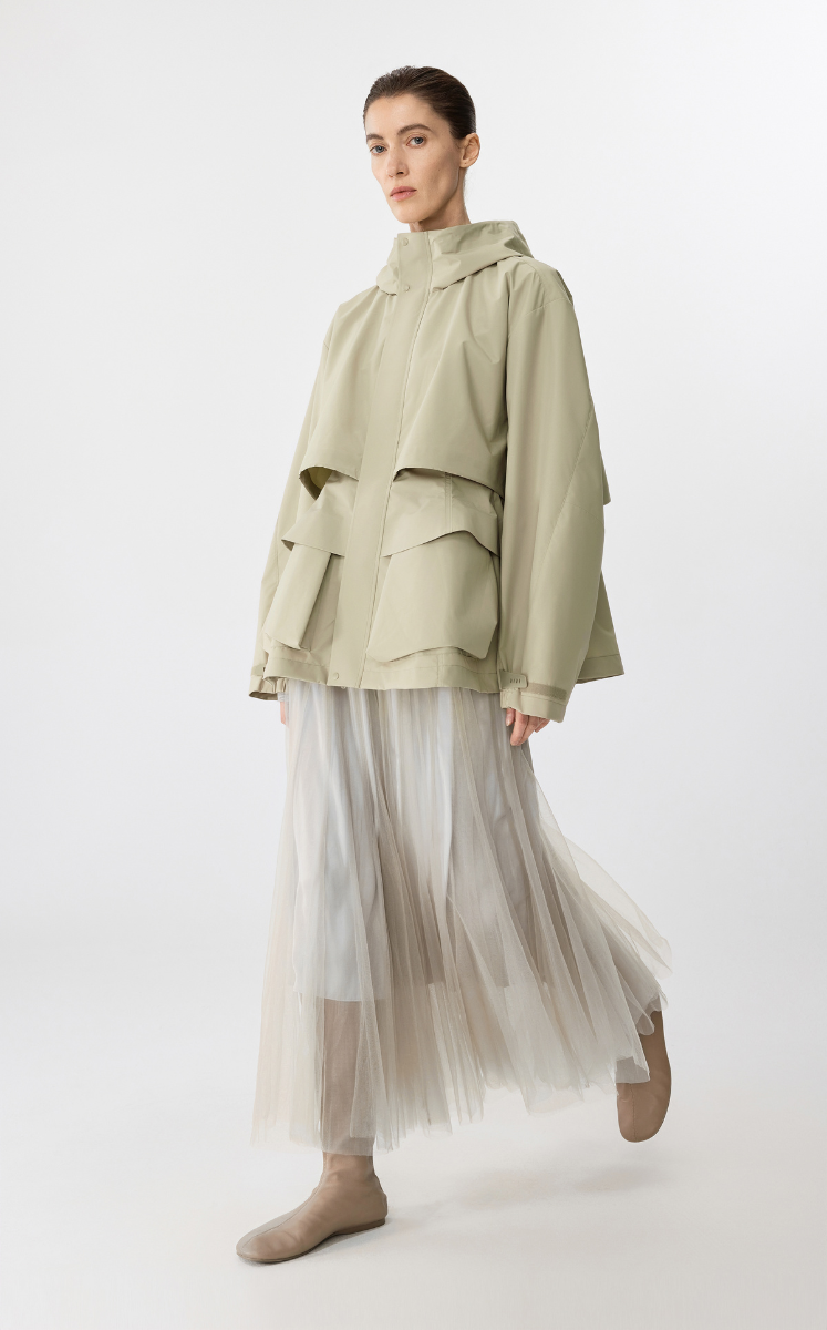 Skirt / JNBY A-Line Tulle Maxi Skirt- 2-in-1 Design