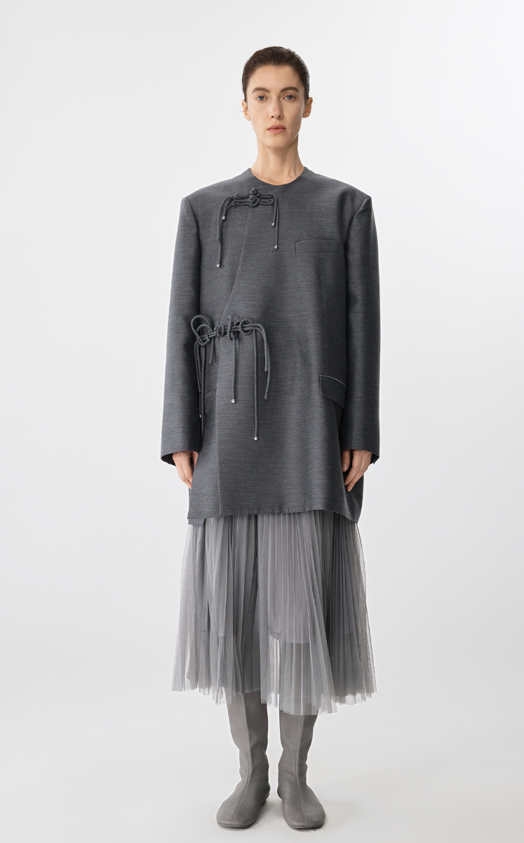 Blazer / JNBY Twisted Loose-Fit Lyocell Blazer Grey