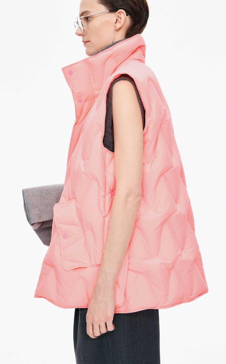 Down Vest / JNBY Oversized Wavy Quilted Down Vest