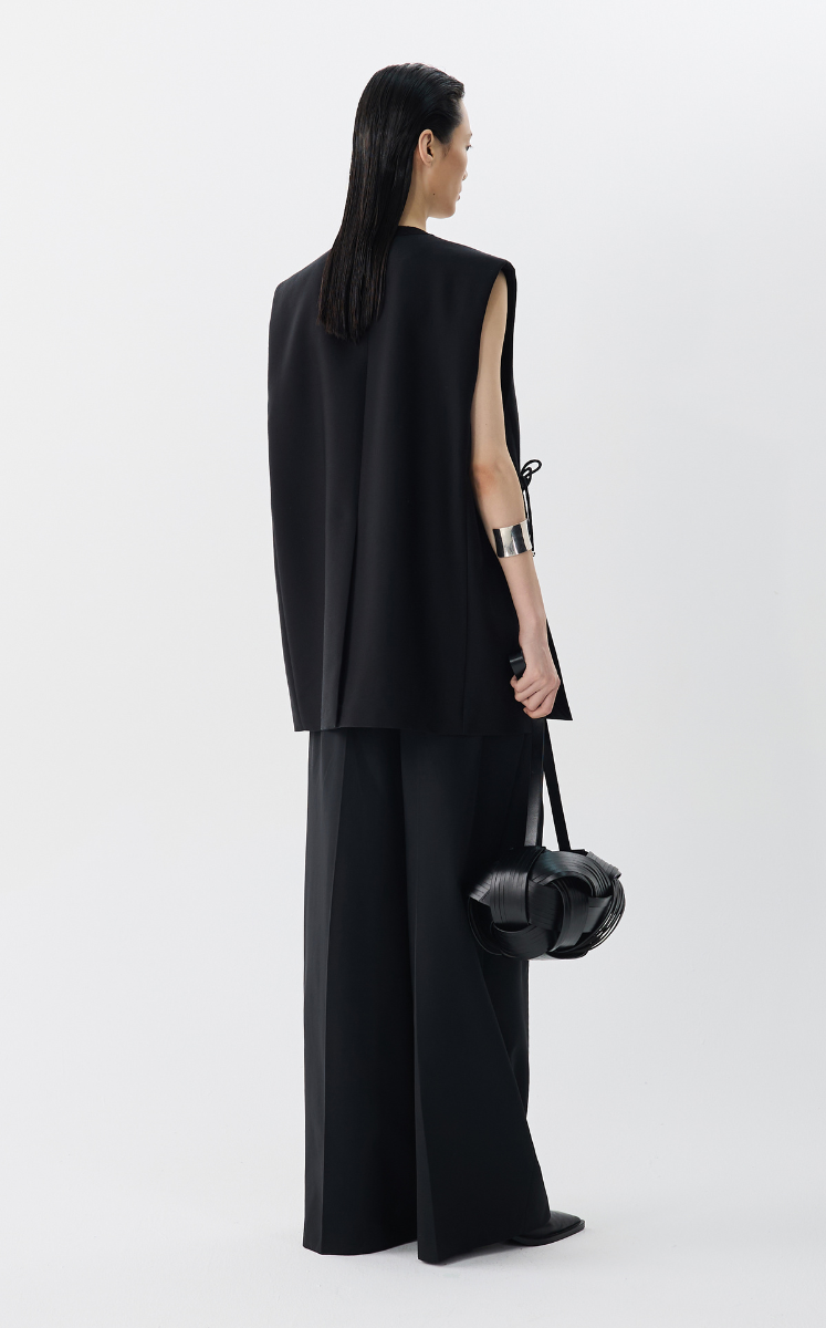Vest / JNBY Wool-Silk Twist Detail Midi Vest
