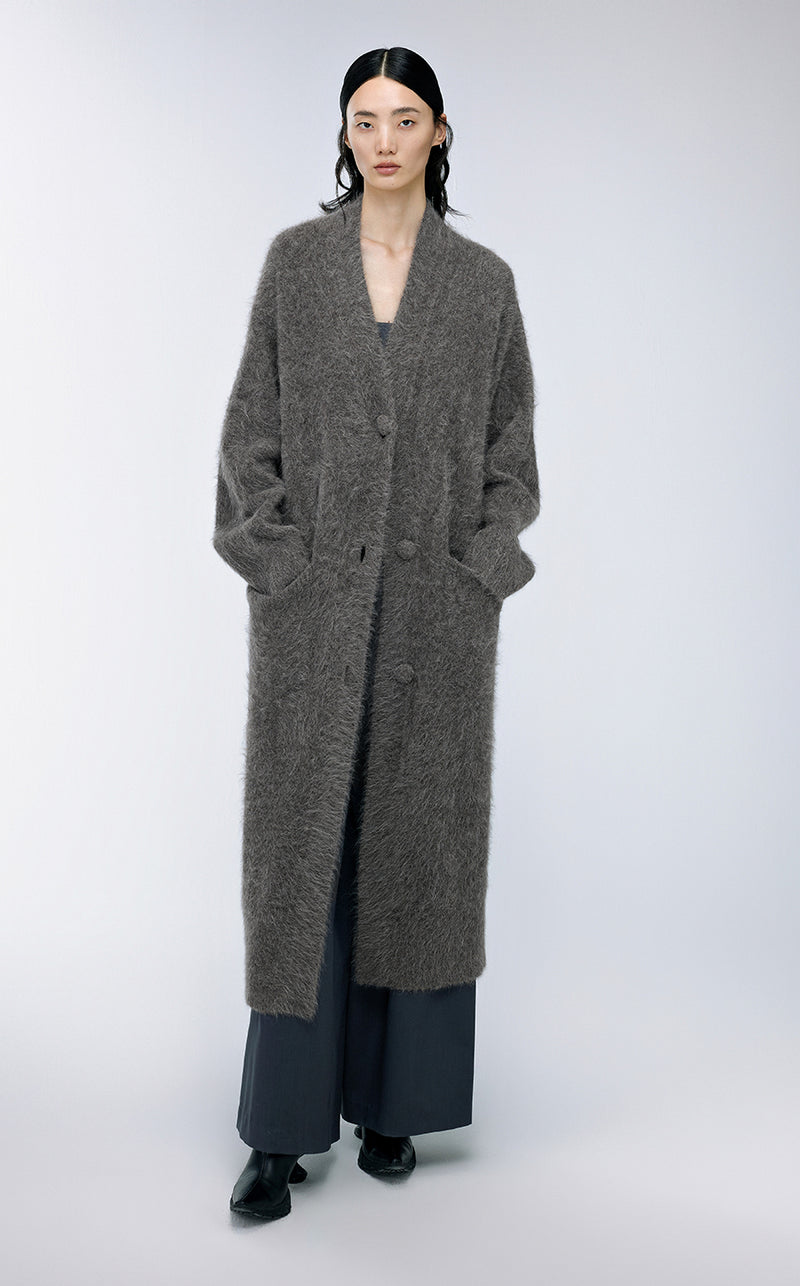 Sweater / JNBY Relaxed V-neck Alpaca Wool Cardigan Grey