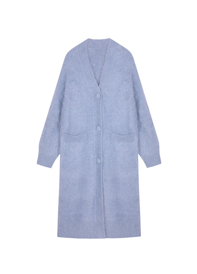 Sweater / JNBY Relaxed V-neck Alpaca Wool Cardigan LightSteelBlue