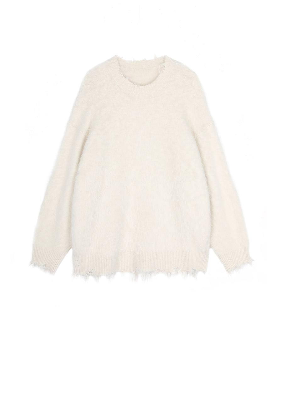 Sweater / JNBY Oversize Alpaca Wool Sweater FloralWhite