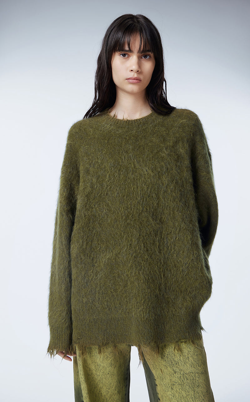 Sweater / JNBY Oversize Alpaca Wool Sweater DarkOliveGreen