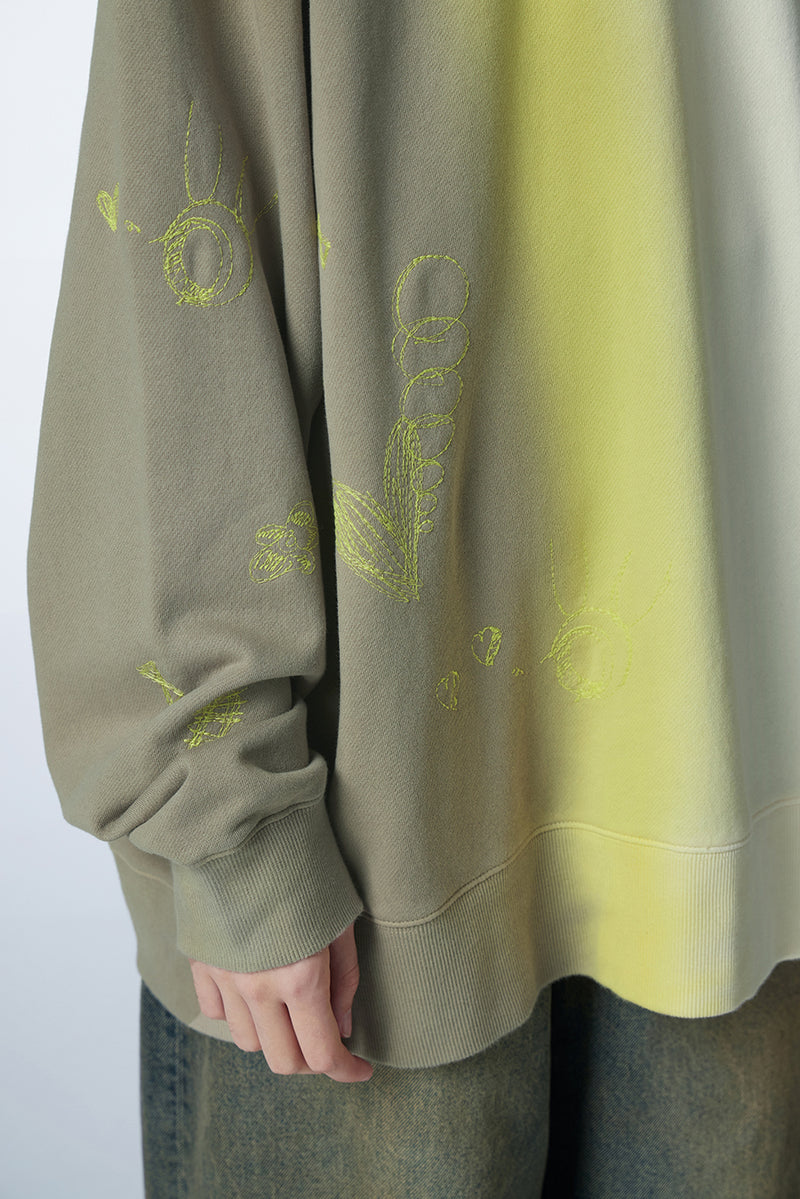 Sweatershirt / JNBY Oversize Color-block Cotton Pullover Sweatershirt