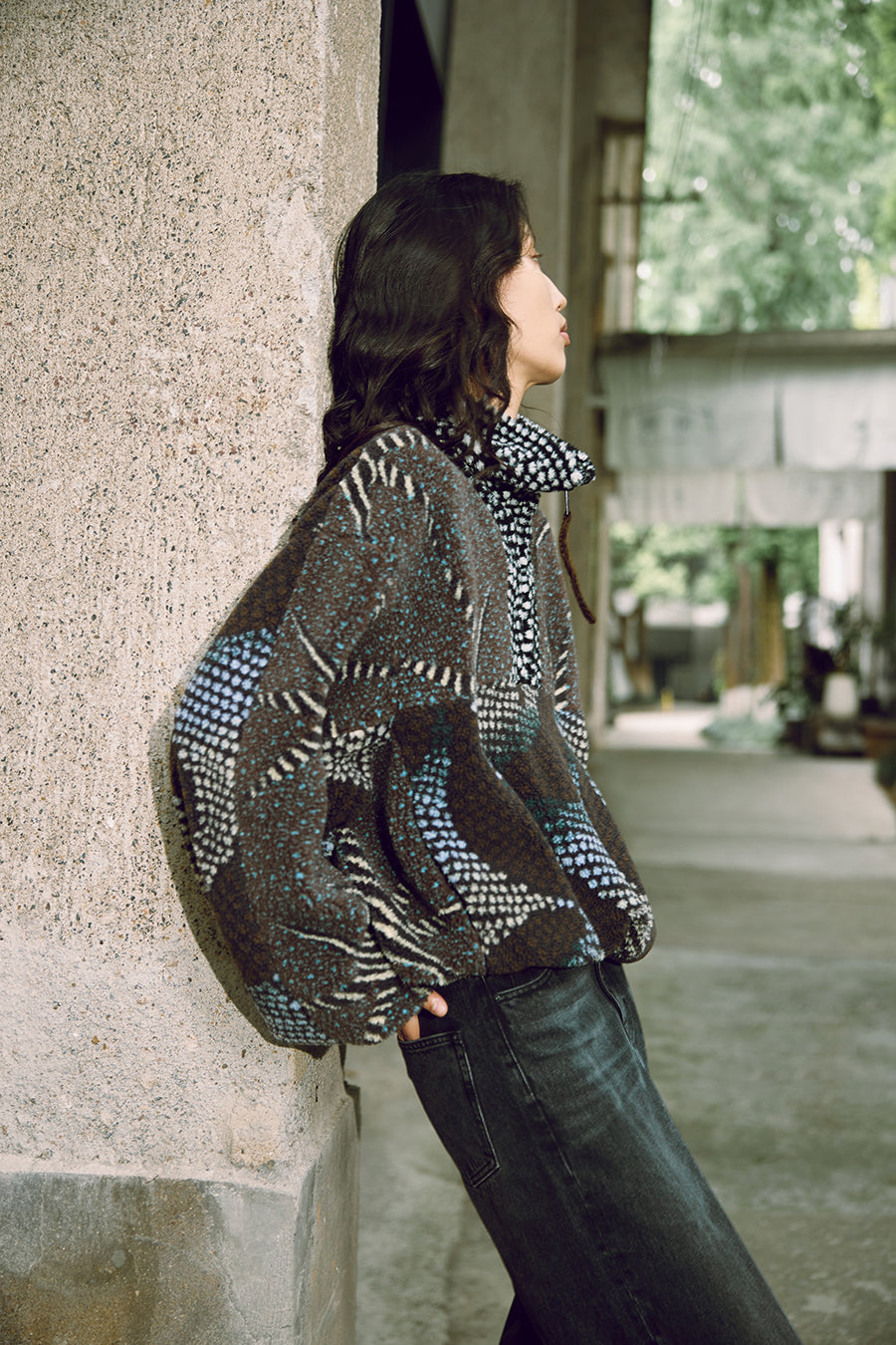 Sweatshirt / JNBY Relaxed All-over Print Sweatshirt Brown