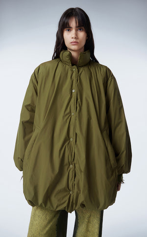 Coat / JNBY Oversize Bud-design Mid-length Down Coat DarkOliveGreen