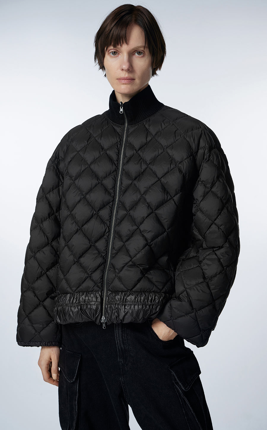 Coat / JNBY Drawstring-waist Down Coat Black