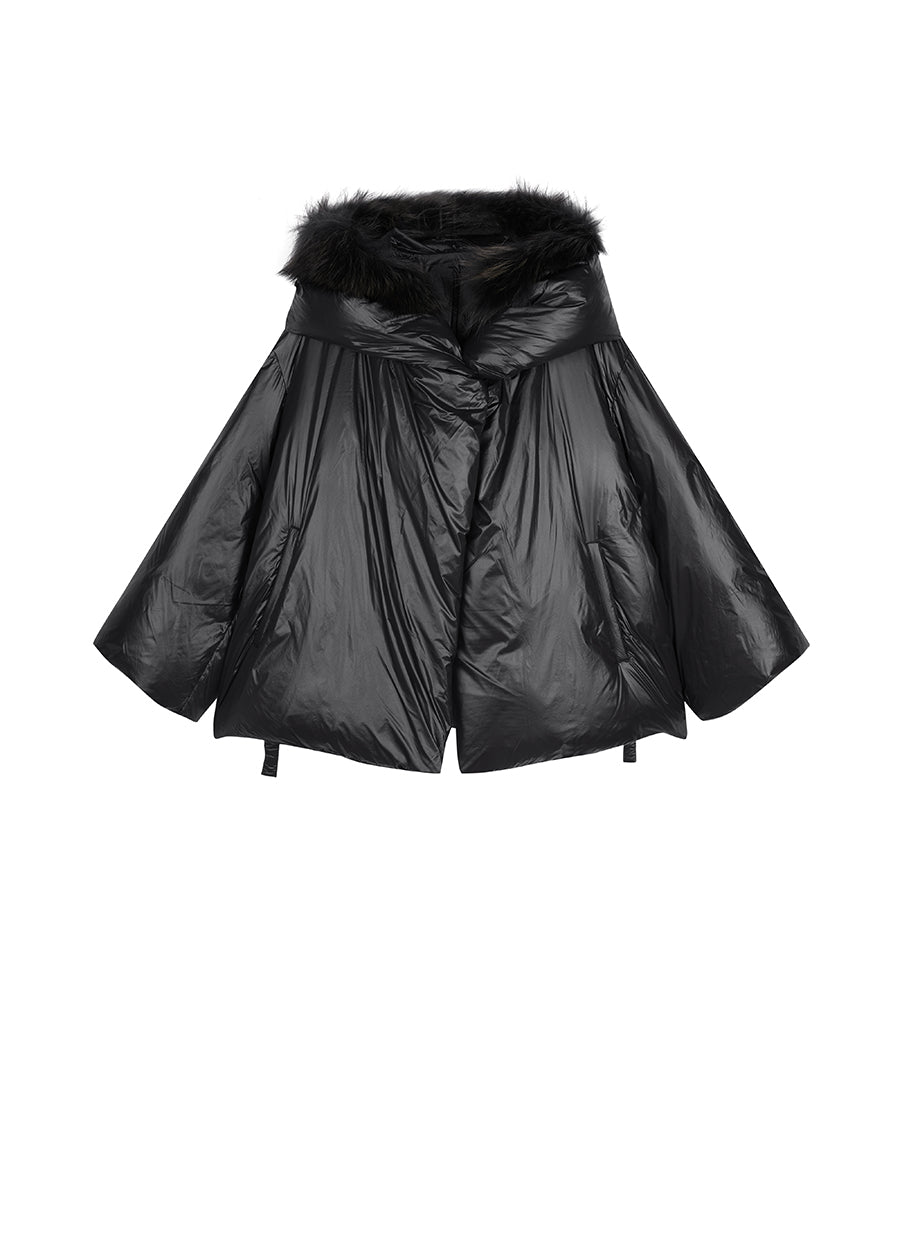 Coat / JNBY Nylon Hooded Down Coat Black