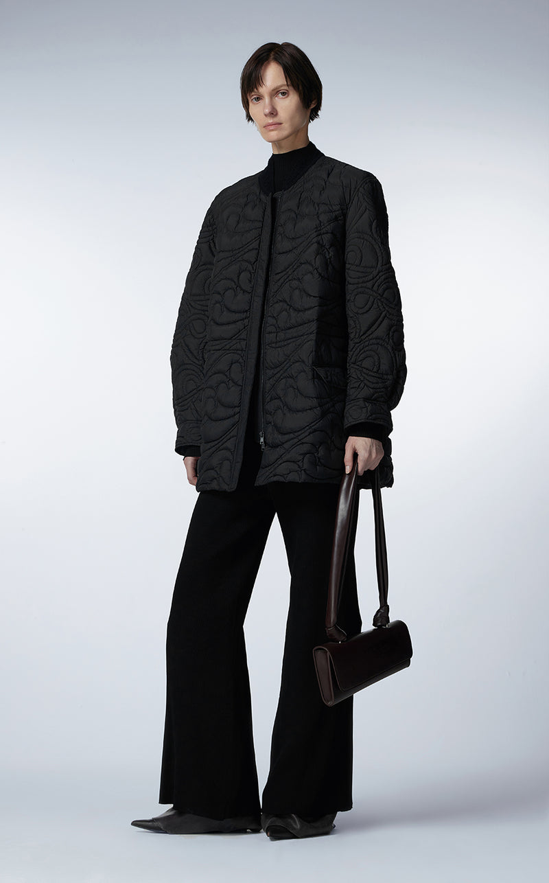 Coat / JNBY Drawstring-waist Mid-length Down Coat Black