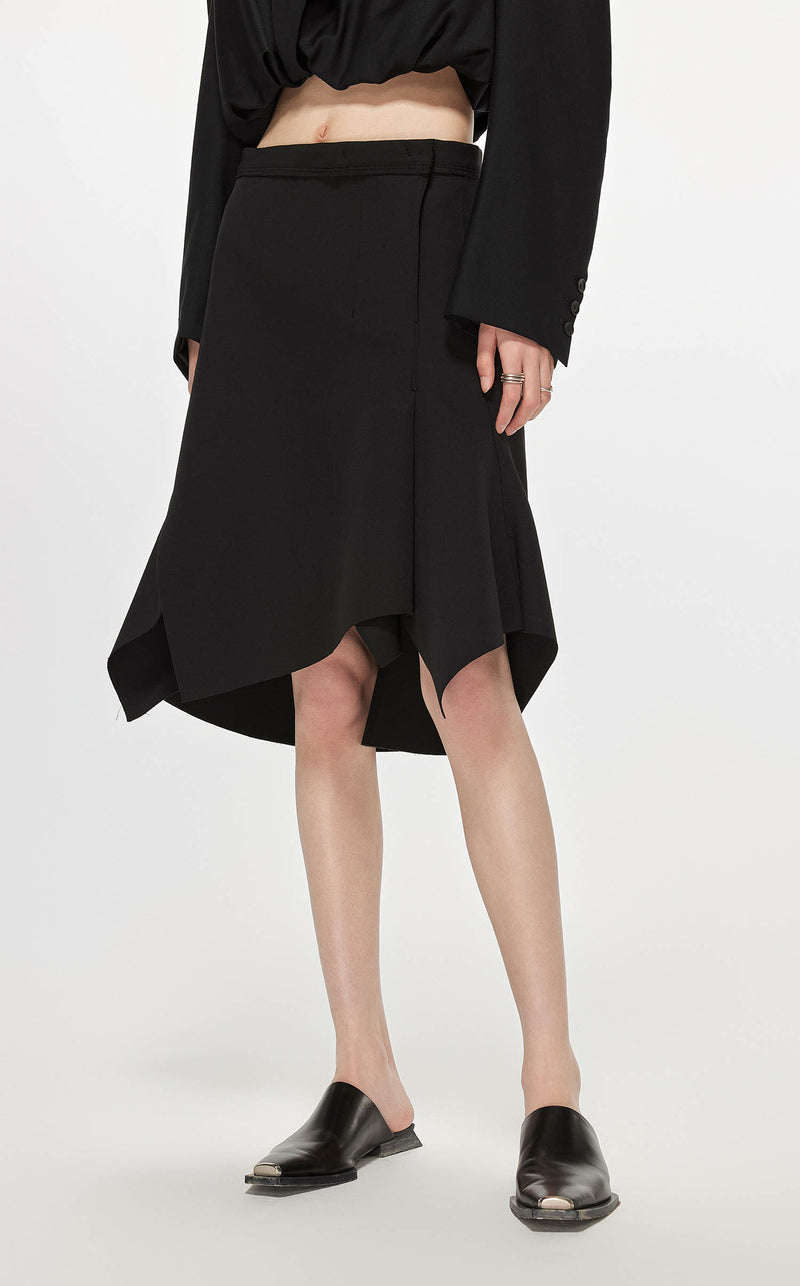 Skirt / JNBY Asymmetric Hem Short Skirt Black