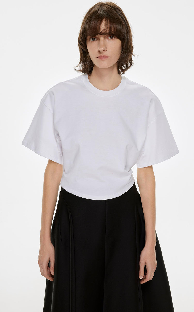 T-Shirt / JNBY Solid Crewneck Short Sleeve T-Shirt (100% Cotton) White XS