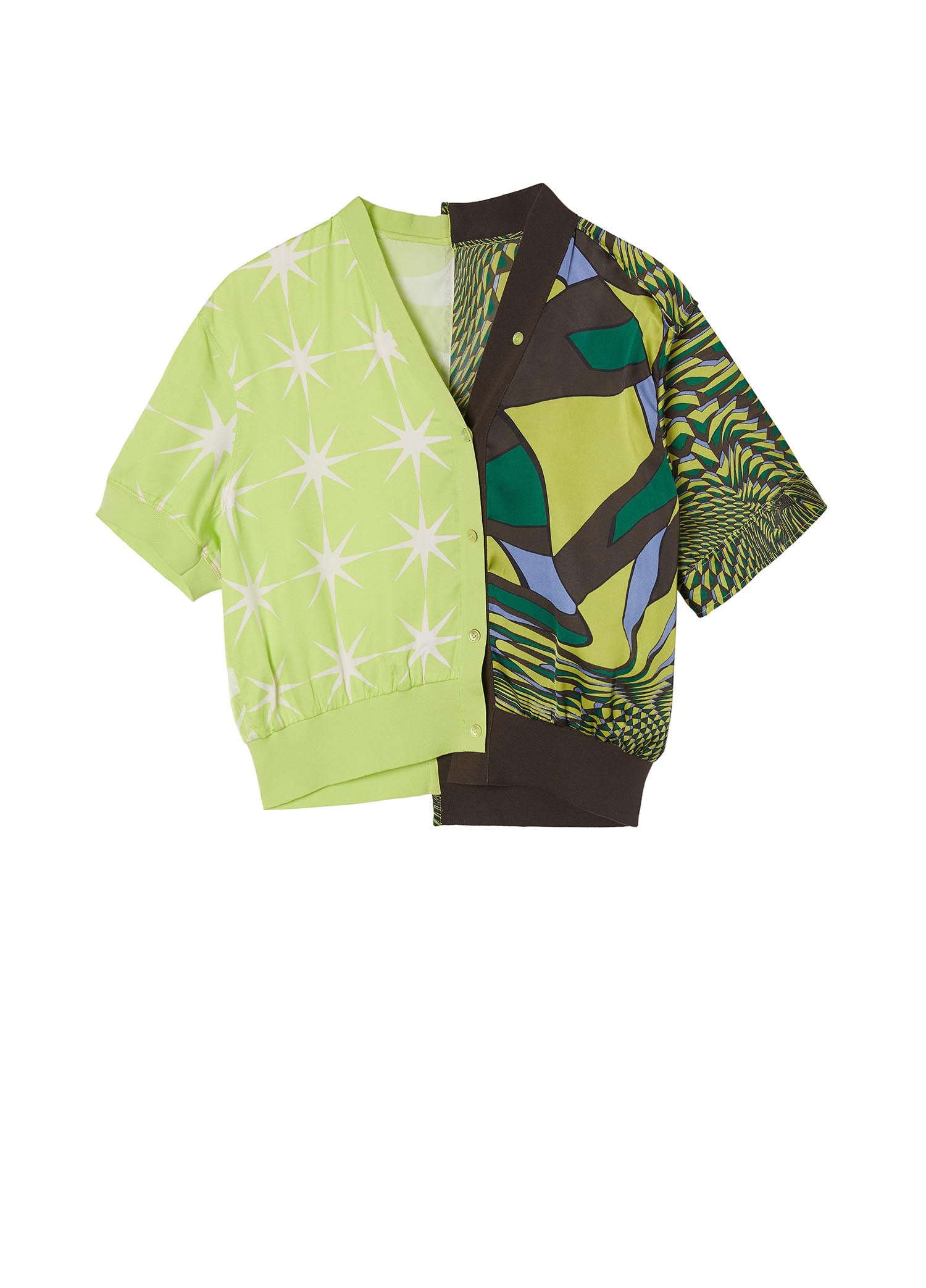 Shirt / JNBY Star Print Patchwork Short Sleeve Shirt