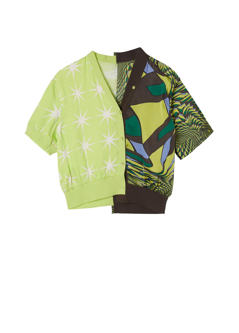 Shirt / JNBY Star Print Patchwork Short Sleeve Shirt