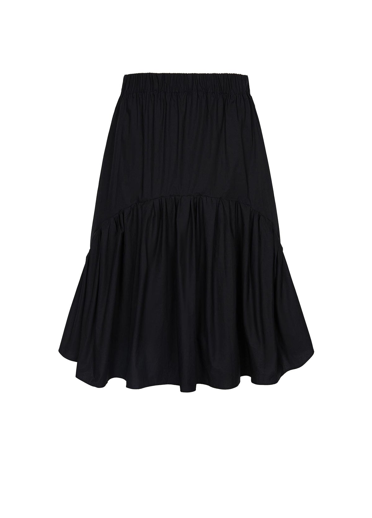Skirt / JNBY Solid A-Line Midi Skirt (100% Cotton) Black
