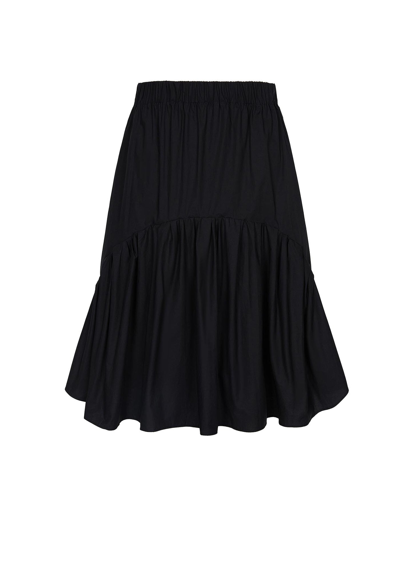 Skirt / JNBY Solid A-Line Midi Skirt (100% Cotton) Black